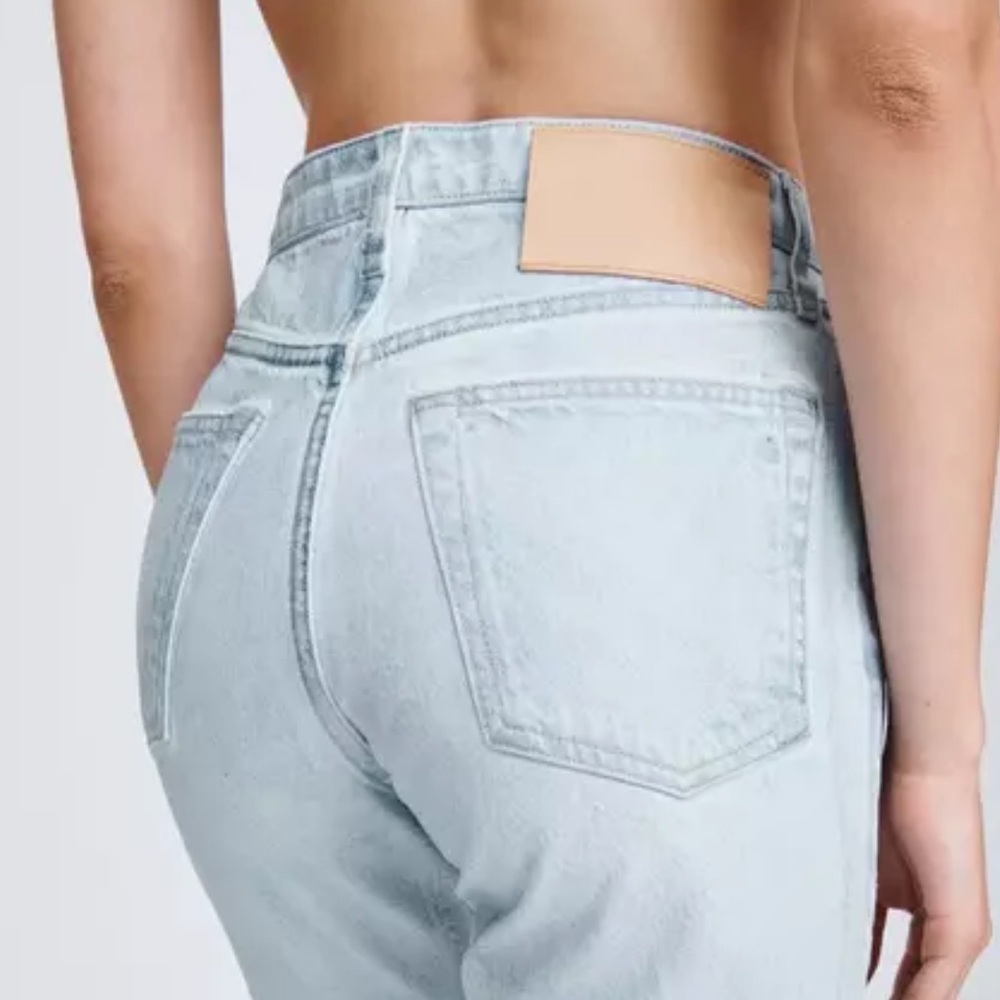 RAG & BONE Maya High-Rise Ankle Straight Jeans In Raven Foil - Picture 5 of 10